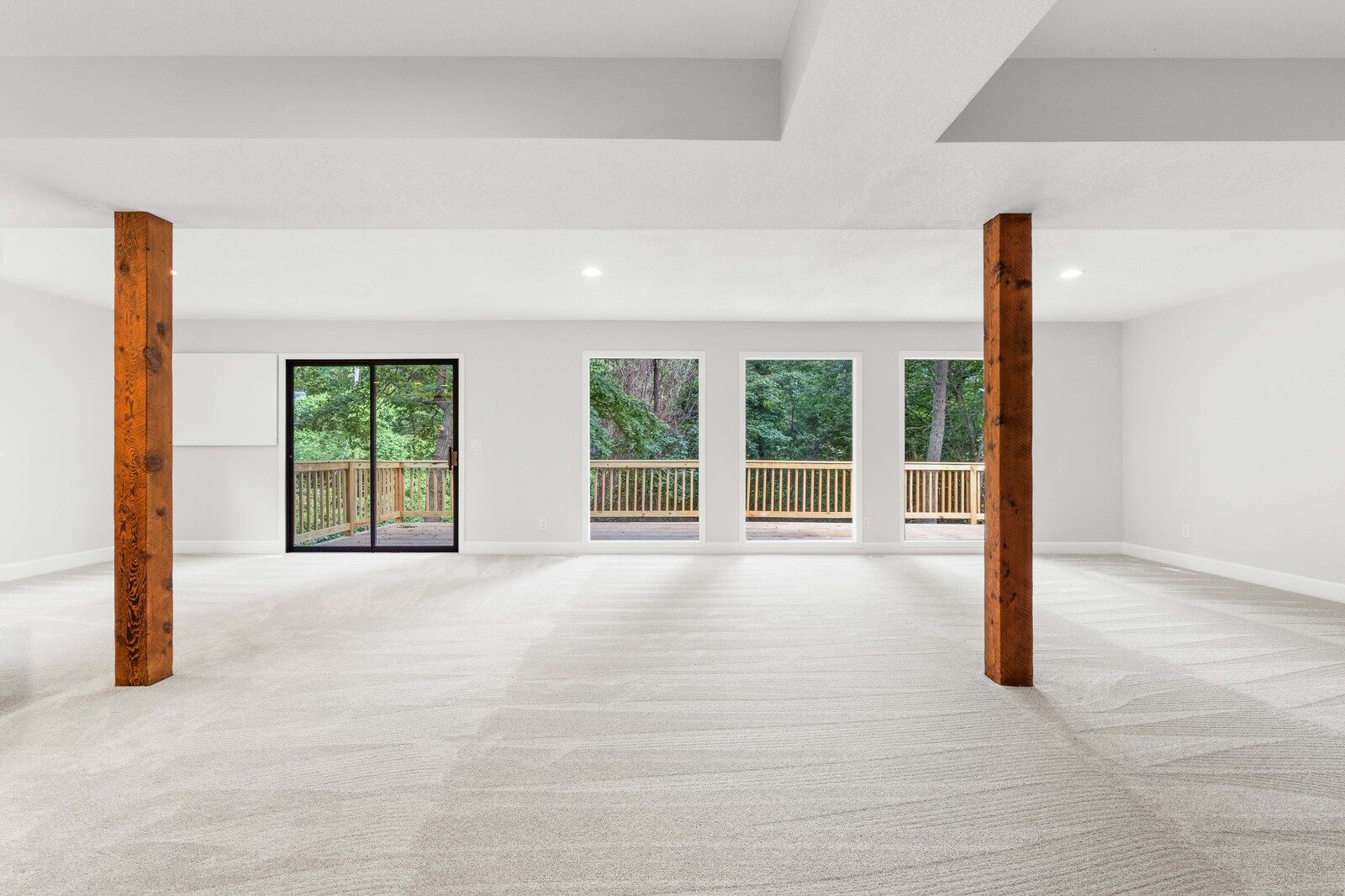 Open kitchen and dining space after a layout change